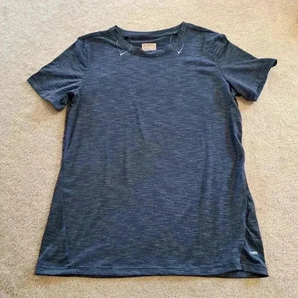 NWT Set of 2 Mondetta Active Tees XS Blue Grey Solid Striped T-shirts - Picture 6 of 11